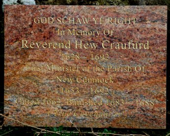 Rev. Hew Craufurd - First Minister of New Cumnock
